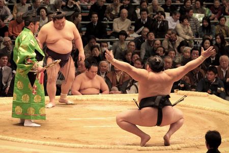 Live Sumo tournament in Tokyo