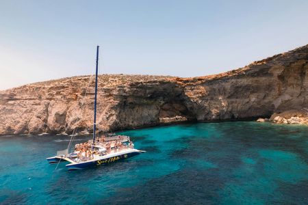 Malta and Blue Lagoon catamaran day trip with buffet lunch and drinks