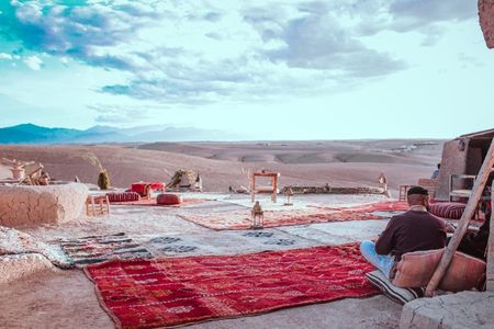 Private sunset tea ceremony in Agafay Desert from Marrakech