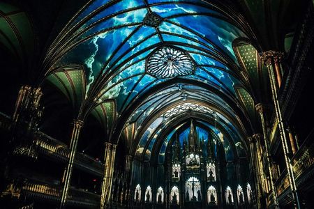 Montreal river cruise and AURA experience at Notre-Dame Basilica