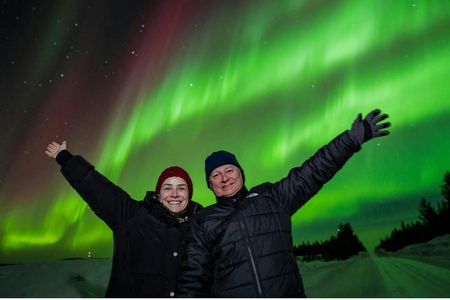 Private guaranteed northern lights expedition from Levi