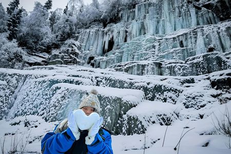 Korouoma frozen waterfalls small-group hiking experience and BBQ