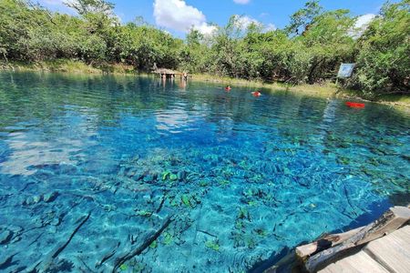 Blue Crater, Imox Lagoon and Poza Azul boat tour from Flores