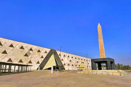 The New Grand Museum and Giza Pyramids with flights from Luxor