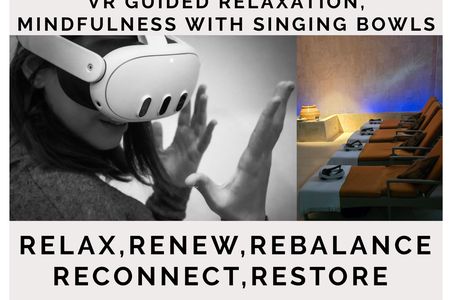 Wellness, relaxation and mindfulness experience with singing bowls