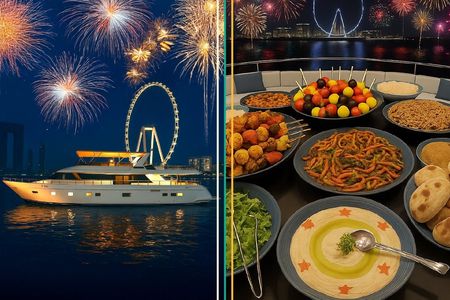 New Year’s Eve luxury yacht with fireworks view and BBQ dinner