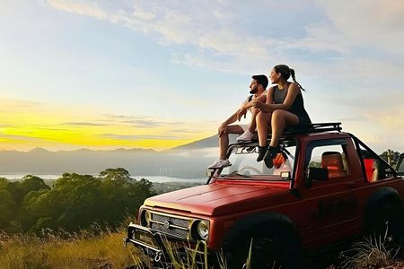 Sunrise jeep tour at Mount Batur and hot springs with pick-up