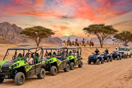 Desert safari by quad bike and 4x4 with Bedouin village dinner