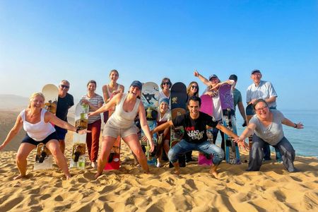 Sunset sandboarding adventure from Agadir with BBQ dinner