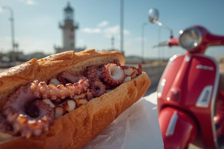 Scenic scooter tour from Polignano to Savelletri with octopus sandwich