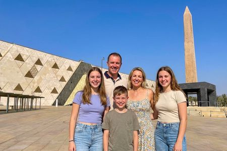 The New Grand Museum and Giza Pyramids with flights from Luxor