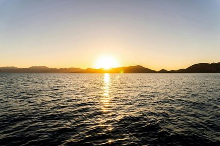 Sunset boat tour along the Mediterranean coast