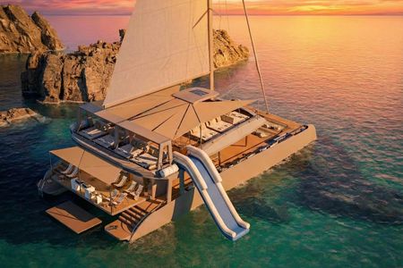 Palma Bay premium catamaran with dinner, swim and optional VIP area