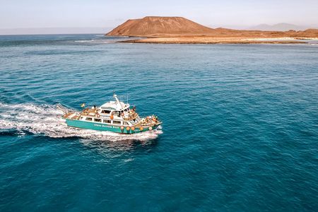 Round-trip ferry to Lobos Island with authorization from Corralejo