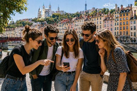 Lyon city outdoor mystery game through historic streets
