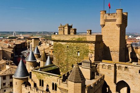 Olite Royal Palace and Ujue Monastery from Pamplona