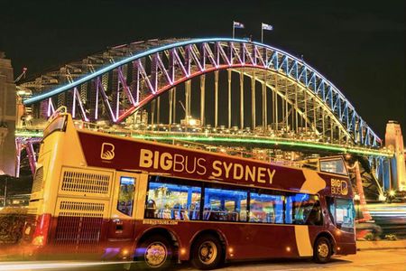 Sydney night open-top double-decker bus tour with guide