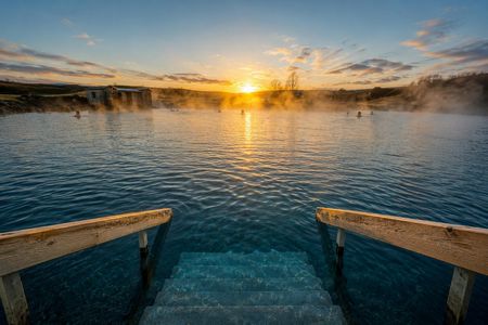 Secret Lagoon Hot Spring entry with Reykjavik audio tour and 1GB eSIM