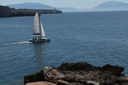 Sailing catamaran tour along the Terrasini coast