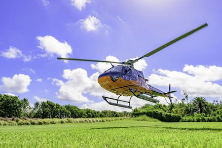 Underwater Waterfall helicopter flight from South Helipad Bel Ombre