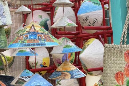 Nón Lá conical hat painting workshop in Ho Chi Minh City