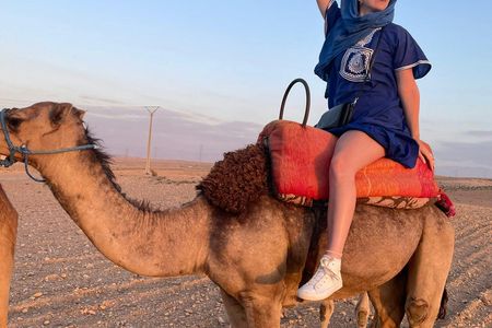 Agafay desert private sunset camel ride from Marrakech