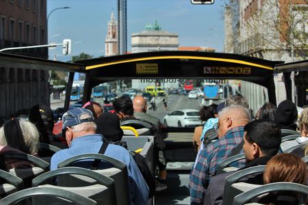 Panoramic double-decker bus tour around Madrid with audio guide