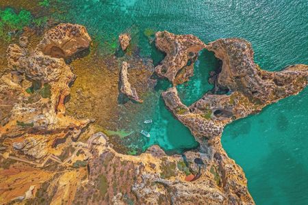 Lagos catamaran cruise to Ponta da Piedade caves with swim stop