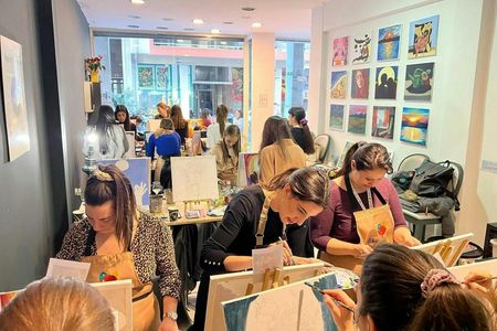 Guided paint and sip workshop in the centre of Athens