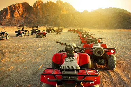 Desert safari by quad bike and 4x4 with Bedouin village dinner