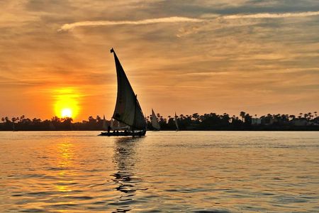 Sunset Cruise by Traditional Felucca with Luxor Temple by Night
