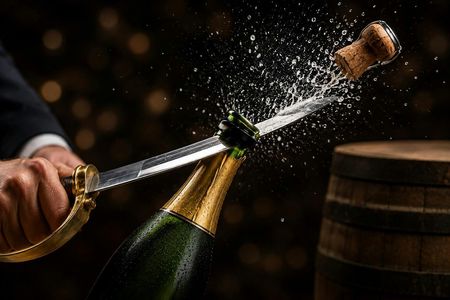 Champagne sabrage workshop with sabering diploma in Paris