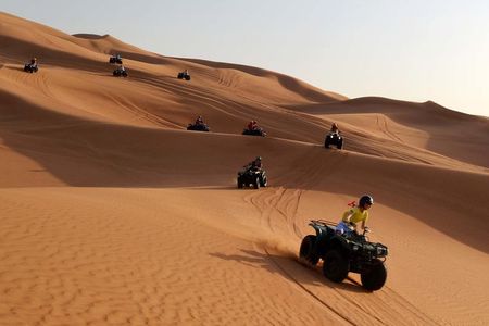 Dubai Morning Quad Bike with Sandboarding and Camel Ride