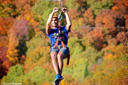 Ziplines over Laurentian Mountains at Mont-Catherine