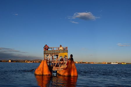 Sunrise on the Floating Uros Island
