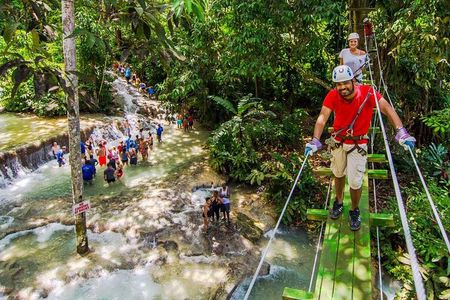 Dunn's River Climb and Zipline Over The Falls 