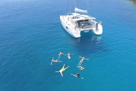 Athens Private Luxury Catamaran Cruise with Traditional Greek Meal and BBQ