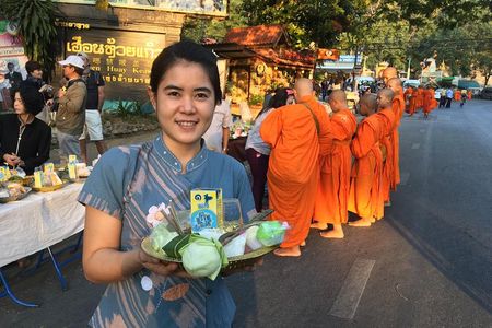Morning Alms to monks, Doi Suthep temple, Hidden temple & Chiang Mai city views.