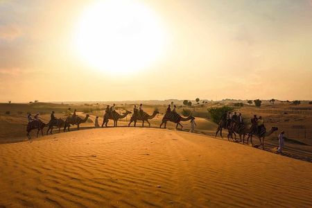 Dubai: Sunset Camel Trek, Al Khayma Camp, Stargazing & BBQ