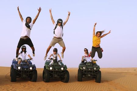 Dubai: Adventure Quad Bike Safari, Sandboarding, Camel Ride & BBQ 
