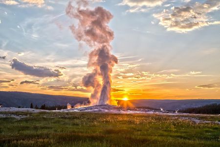 From Jackson Hole: Yellowstone Old Faithful
