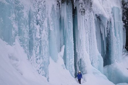 Frozen fall trekking