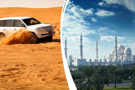 Dubai Desert Safari with BBQ Dinner and Abu Dhabi City Tour ( 2 Days Tour)