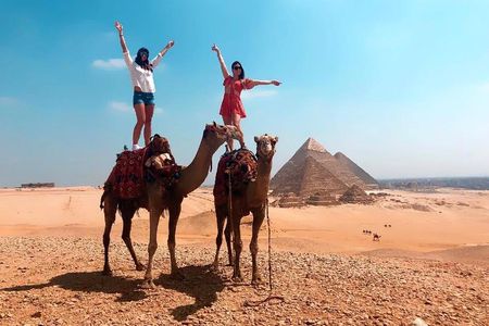 Full Day guided tour to Giza pyramids Sphinx Coptic Old Cairo and Khan el-Khalili Bazaar
