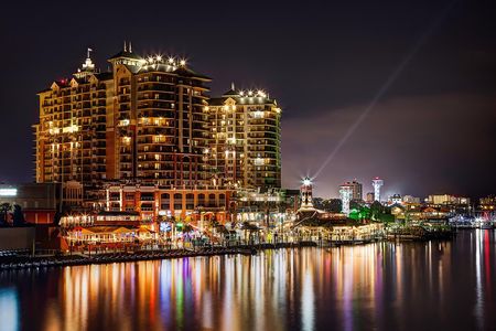 Original Destin Tikis Harbor Lights Cruise through Destin Harbor