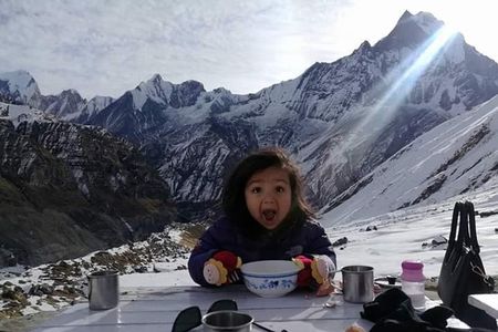 Landing Helicopter at Annapurna base camp from Pokhara tour