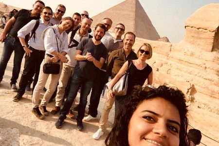 Giza pyramids and Saqqara step pyramid