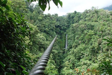 Zipline over La Fortuna Waterfall