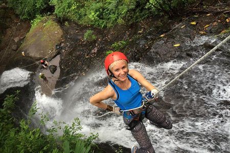 From San Jose Combo tour Canyoning with Canopy, Rappel, Trails, 4x4 ride