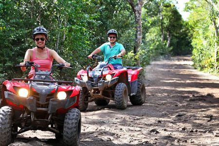Discover the Adrenaline with Atvs ziplines single and a real Mayan cenote
